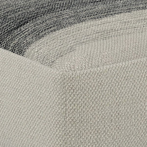 Sabella - Square Woven Outdoor / Indoor Pouf - Gray / White