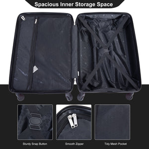 Luggage 4 Piece Lightweight Suitcase With Rotating Wheels With Tsa Lock,