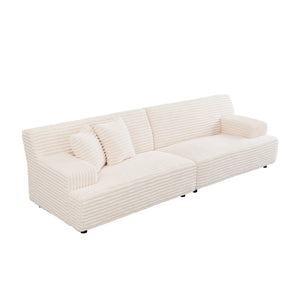 Modern Comfortable Cloud Sofa, Soft Plush Corduroy With Square Armrests