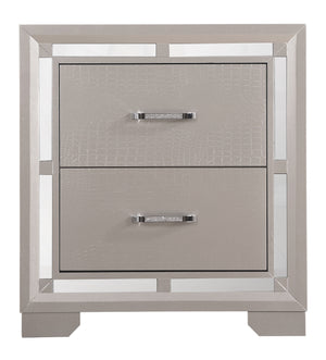 Alana - Nightstand - Silver Champagne