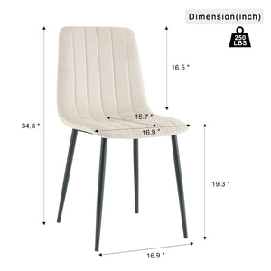 Dining Chair, Modern Kitchen Dining Chair With Cushion Back, Upholstered Side Chair With Coated Metal Legs, Family Kitchen Dining Room And Living Room