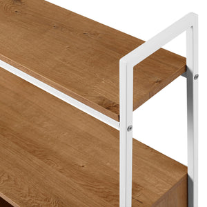 Modern Industrial 3 Cubby Storage Console - English Oak