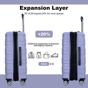 3 Piece Luggage Sets Lightweight & Durable Expandable Suitcase With Two Hooks