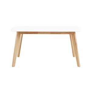 Contemporary Solid Wood Two Tone Dining Table - White