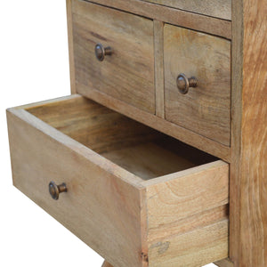 Nordic Style 4 Drawer Multi Nightstand - Oak