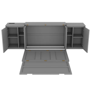 Murphy Bed With Shelves, Cabinets And USB Ports