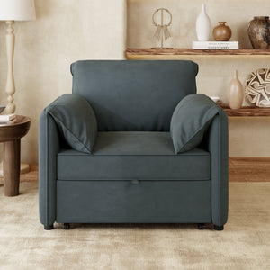Convertible Pull Out Sofa Bed, 3 In 1 Convertible Sleeper Chair Adjustable Backrest With Thicked Cushions