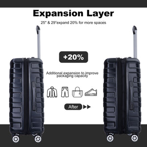3 Piece Luggage Sets Lightweight & Durable Expandable Suitcase With Two Hooks