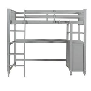 Loft Bed With Drawers With Desk And Shelves