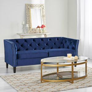 3 Seater Stationary Sofa - Blue