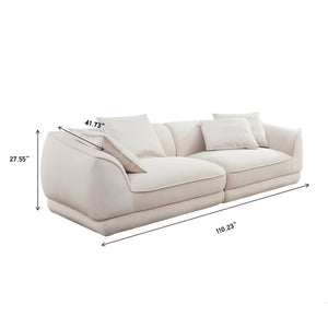 Nordic Modern Sofa With Removable Pillowcase, High Density Sponge Filling, 4 Throw Pillows