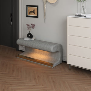 Modern Upholstered Entryway Bench With LED Sensor Light