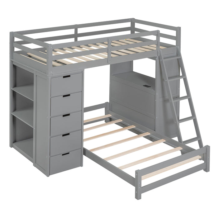 Bunk Bed With LED Light And USB Ports