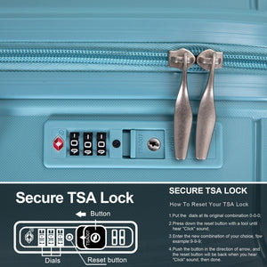 Hardshell Suitcase Double Spinner Wheels Pp Luggage Sets Lightweight Durable Suitcase With Tsa Lock, 3 Piece Set (20/24/28) - Dark Blue