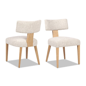 Louise - Split Back Upholstered Dining Side Chair (Set of 2) - Travertine Beige
