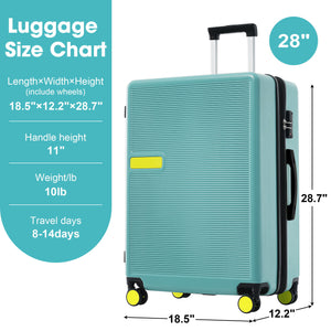 Contrast Color Hardshell Luggage 28" Expandable Spinner Suitcase With Tsa Lock Lightweight