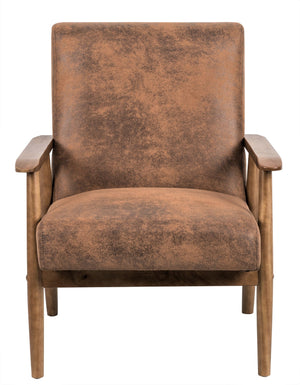 Wide Classic Mid-Century Modern Arm Chair - Light Brown