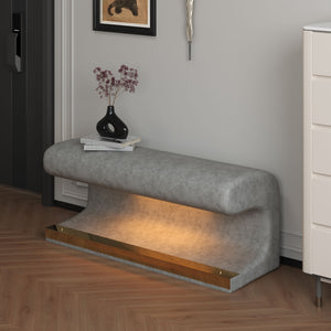 Modern Upholstered Entryway Bench With LED Sensor Light