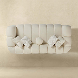 Beatrice - Modern Tufted Sofa - Ivory / White