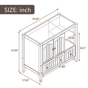 Bathroom Vanity Base Only, Solid Wood Frame And MDF Boards