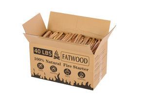 40 Lbs Fatwood Fire Starter Sticks, 100% Natural Kindling Wood, Pine Firewood Firestarter For Campfire, Stove, Fireplace, Bonfires, Grill - Natural Wood