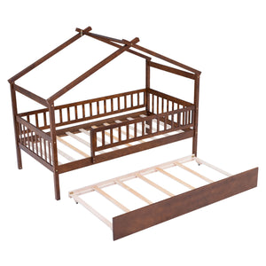 Creativity House Bed With Twin Size Trundle