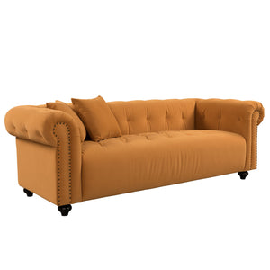 Vintage Medieval Style Sofa, Chesterfield Design, With 2 Throw Pillows