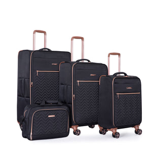 4 Piece Set, Softshell Suitcase Spinner Wheels Terylene Luggage Sets