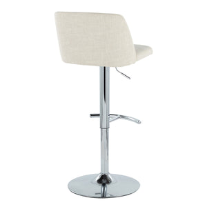 Toriano - Contemporary Adjustable Barstool Swivel With Rounded T Footrest (Set of 2)