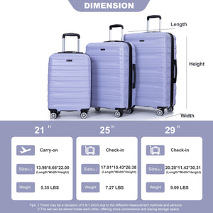 3 Piece Luggage Sets Lightweight & Durable Expandable Suitcase With Two Hooks
