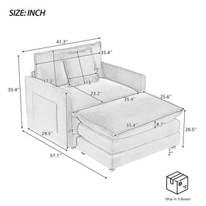 Modern Modular Sofa With Side Storage Pockets For Living Room