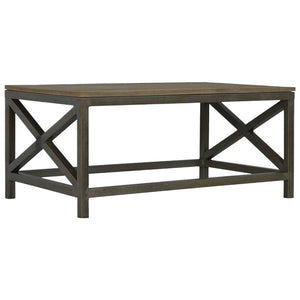 Industrial Cross Metal Coffee Table - Pewter