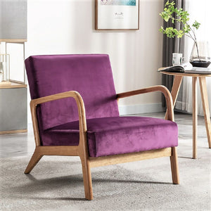 Classic Mid-Century Modern Accent Chairs, Open Framed Armchair With Cushioning