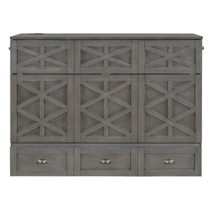 Murphy Bed With Large Drawers And USB Ports