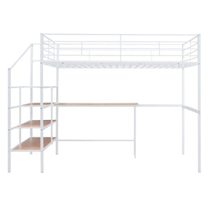 Loft Bed With Desk And Lateral Storage Ladder