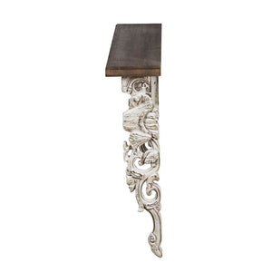 Classic Vintage And Wall Shelf - Brown / Antique White