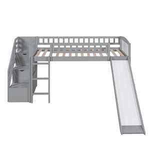 Loft Stairway Bed With 2 Drawers And Slide