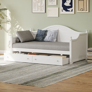 Daybed With 2 Storage Drawers, Sofa Bed With Handrail For Living Room Bedroom