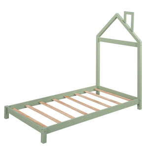 Platform Bed With House Shaped Headboard