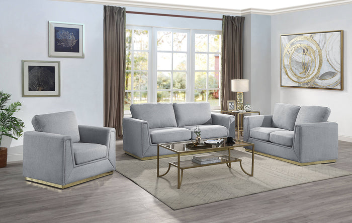 Valin - 3 Piece Living Room Set Meeting Room And Small Apartment Sofa Loveseat Chair - Gray