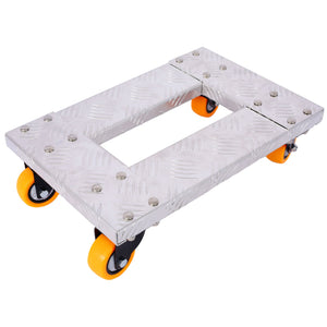 Heavy Duty Furniture Dolly Trolley Car, Aluminum Frame With 3'' Tpu Professional Casters, Brake Option