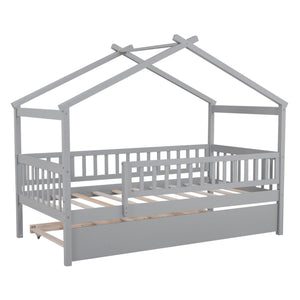Creativity House Bed With Twin Size Trundle