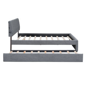 Upholstered Platform Bed With Trundle