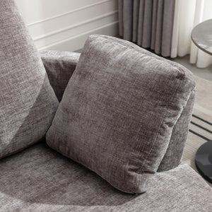 Oversize Round Swivel Chair Cozy Club 360 Degrees Swivel Sofa With 3 Pillows Chenille Fabric For Living Room