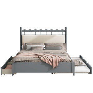 Storage Platform Bed With 2 Big Drawers & Trundle