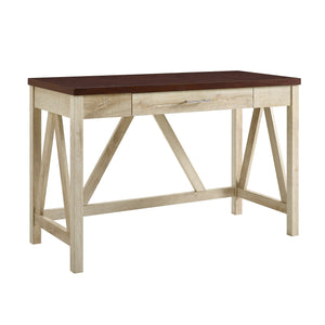 Modern Farmhouse A Frame Two Tone Desk - Brown