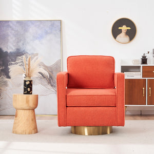 Swivel Barrel Chair For Living Room, 360 Degree Swivel Club Modern Accent Single Sofa Chair, Small Leisure Arm Chair For Nursery, Hotel, Bedroom - Orange