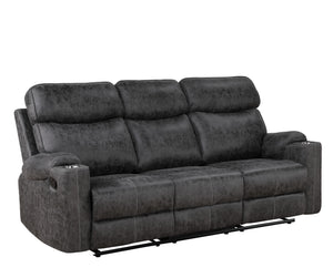 Hirah - Manual Recliner Sofa With Cupholder Function - Dark Gray