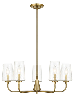 Dazzle - 5 Lights Chandelier With Clear Seeded Satin - Antique Brass / Clear / Gold