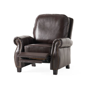 Wide Manual Club Recliner - Brown